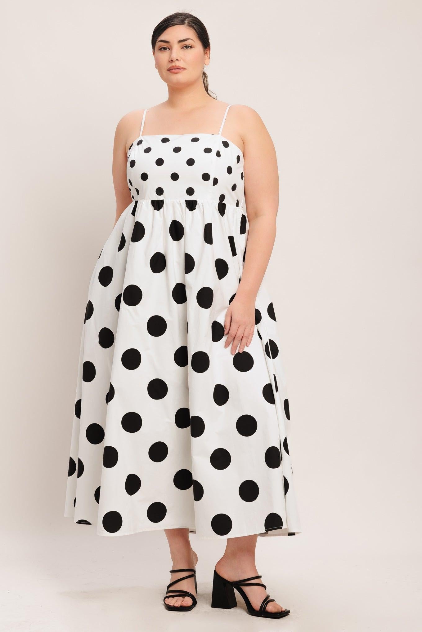 Dolce Vita Polka Dot Woven Midi Dress in BROWN/WHITE view 12 - Pol Dress