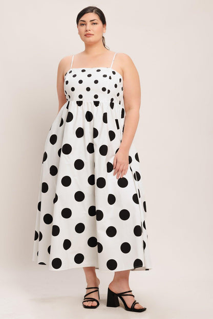 Dolce Vita Polka Dot Woven Midi Dress in BROWN/WHITE view 12 - Pol Dress