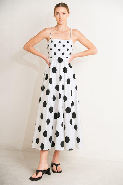 Dolce Vita Polka Dot Woven Midi Dress in BROWN/WHITE view 7 - Pol Dress