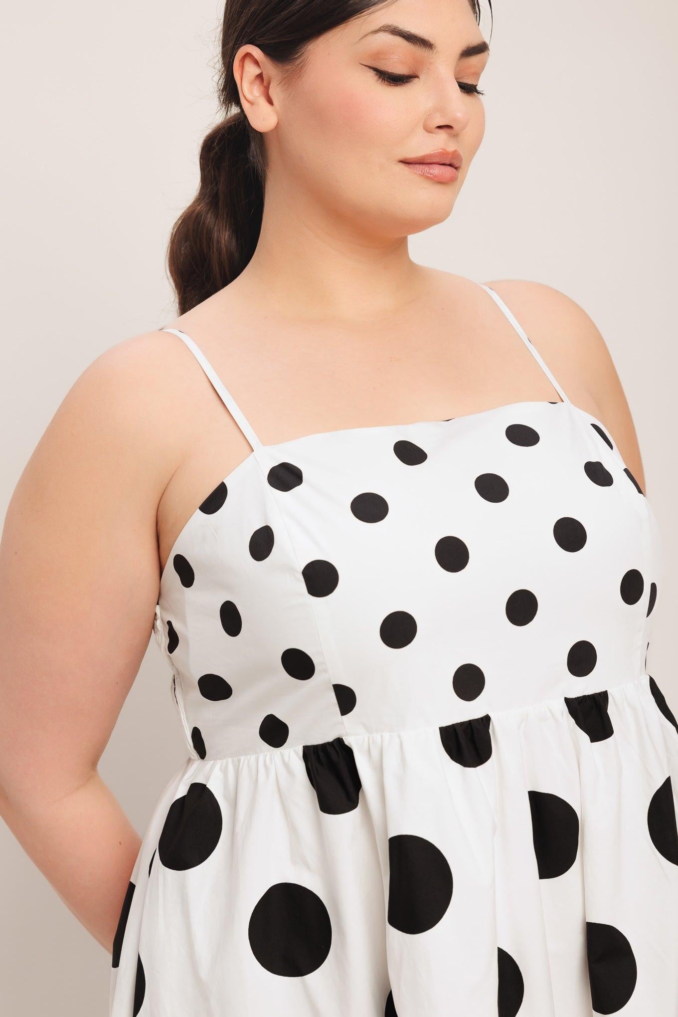 Dolce Vita Polka Dot Woven Midi Dress in BROWN/WHITE view 8 - Pol Dress