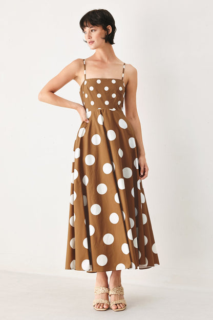 Dolce Vita Polka Dot Woven Midi Dress in WHITE/BLACK - Pol Dress