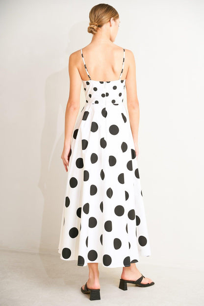 Dolce Vita Polka Dot Woven Midi Dress in WHITE/BLACK view 3 - Pol Dress