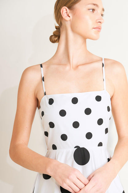 Dolce Vita Polka Dot Woven Midi Dress in WHITE/BLACK view 6 - Pol Dress