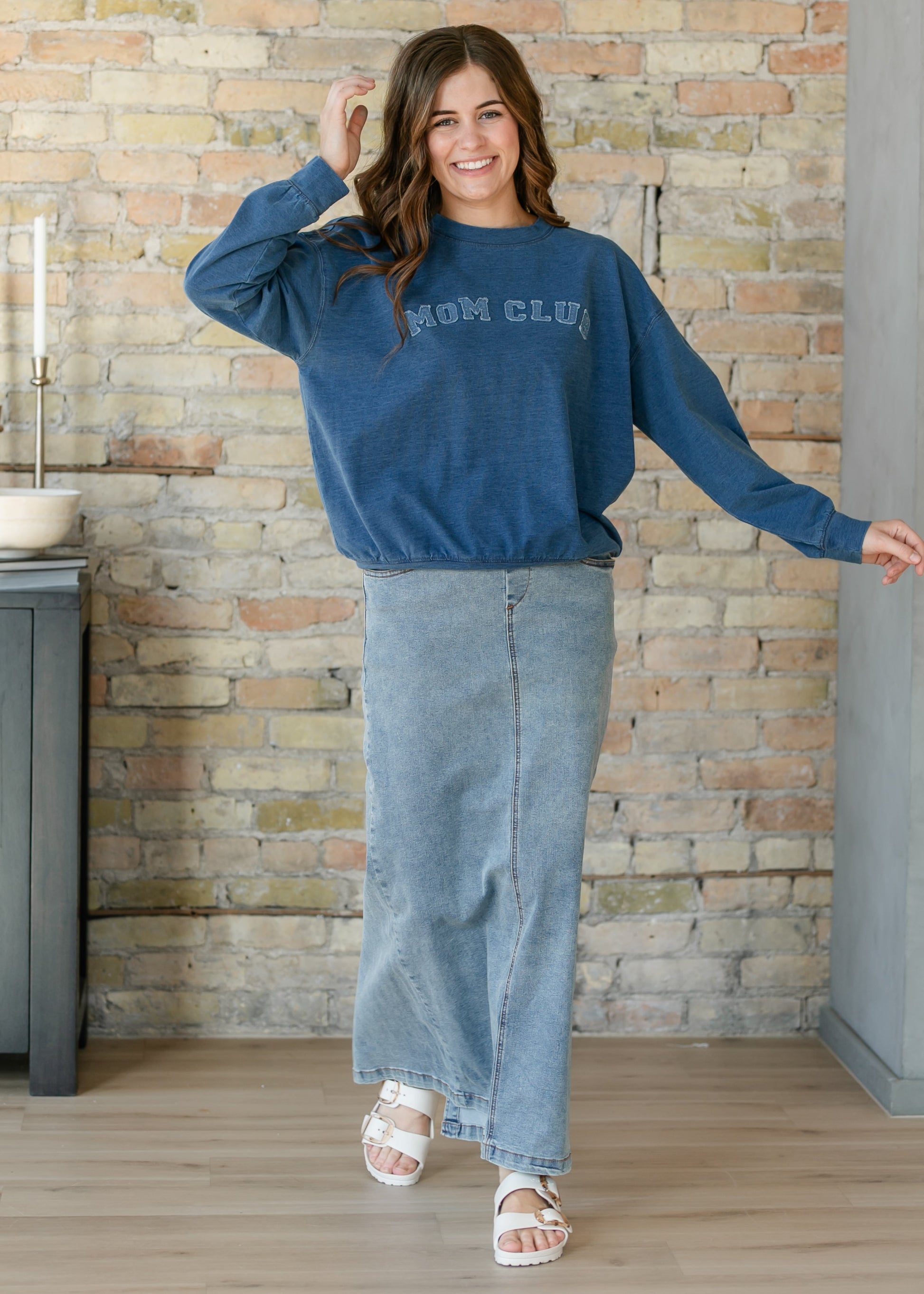 Donna Classic Wash Maxi Denim Skirt in 4 (dress)