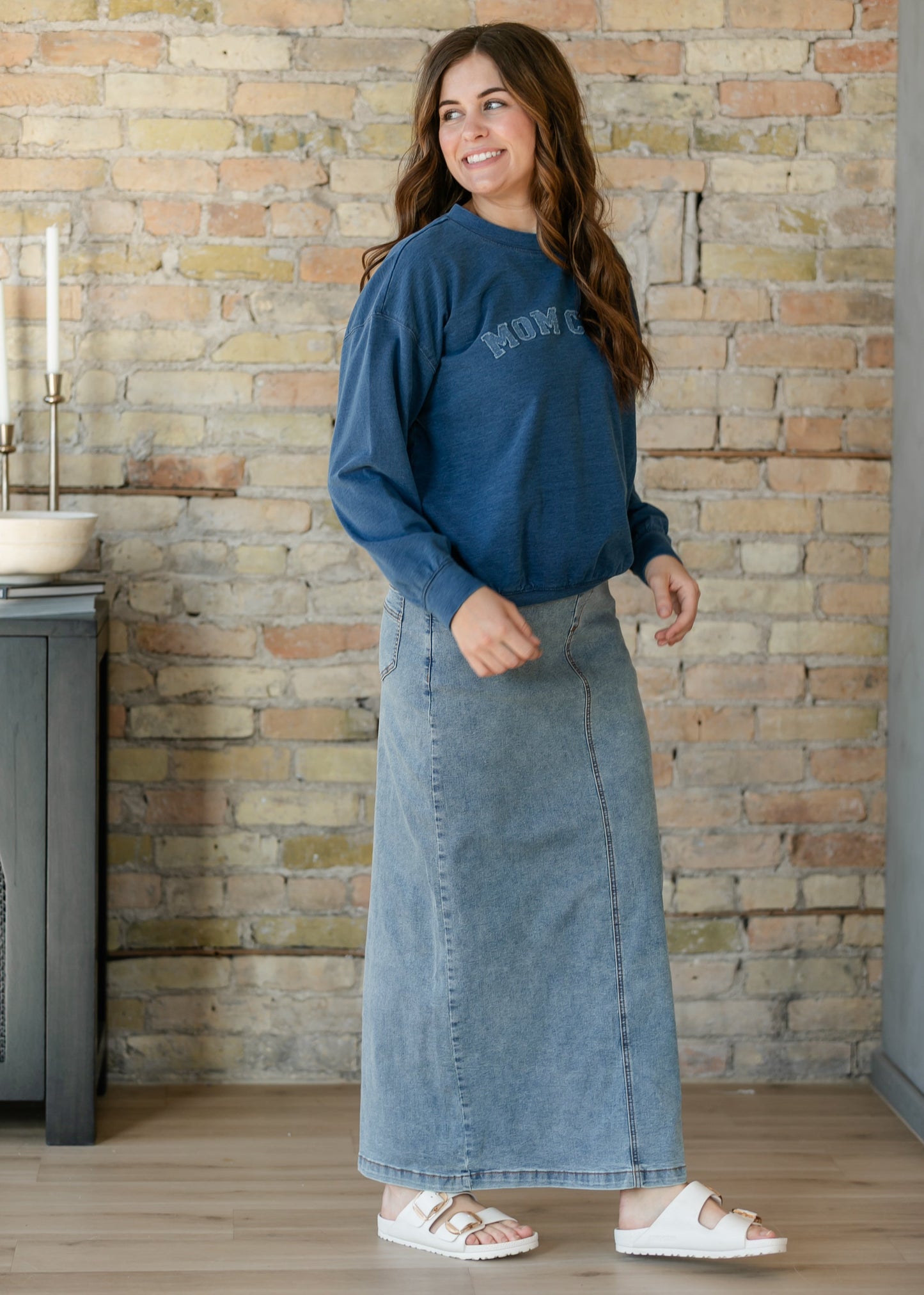 Donna Classic Wash Maxi Denim Skirt in 6 view 2 (dress)