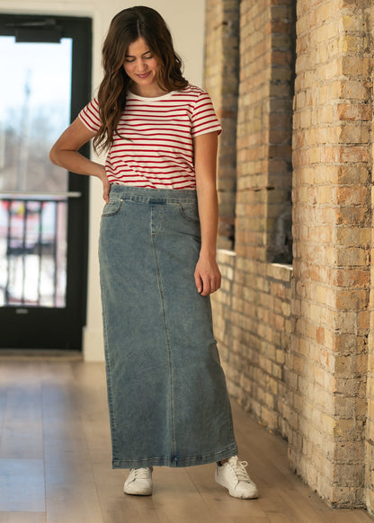 Donna Classic Wash Maxi Denim Skirt view 11 (dress)