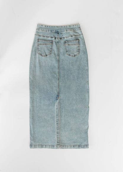 Donna Classic Wash Maxi Denim Skirt view 14 (dress)