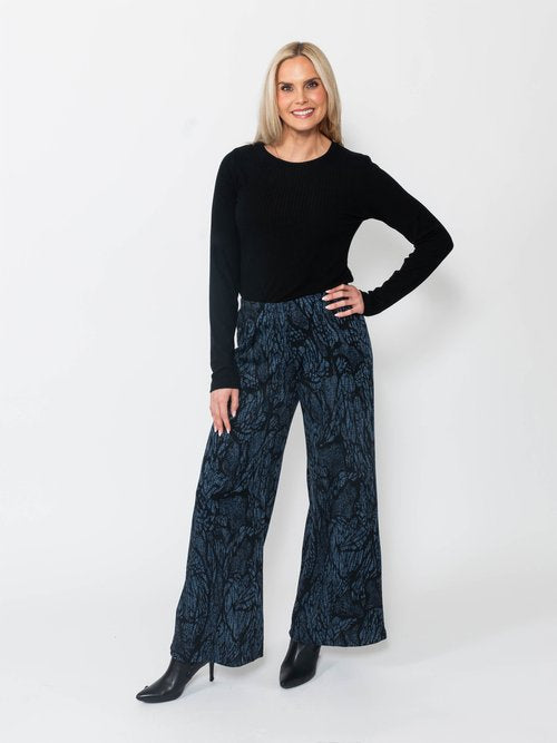 Double Knit Jacquard Wide Leg Pant New York view 3 (bottom) - double knit pants, double knit pants 70s, - shop at us.meeeshop