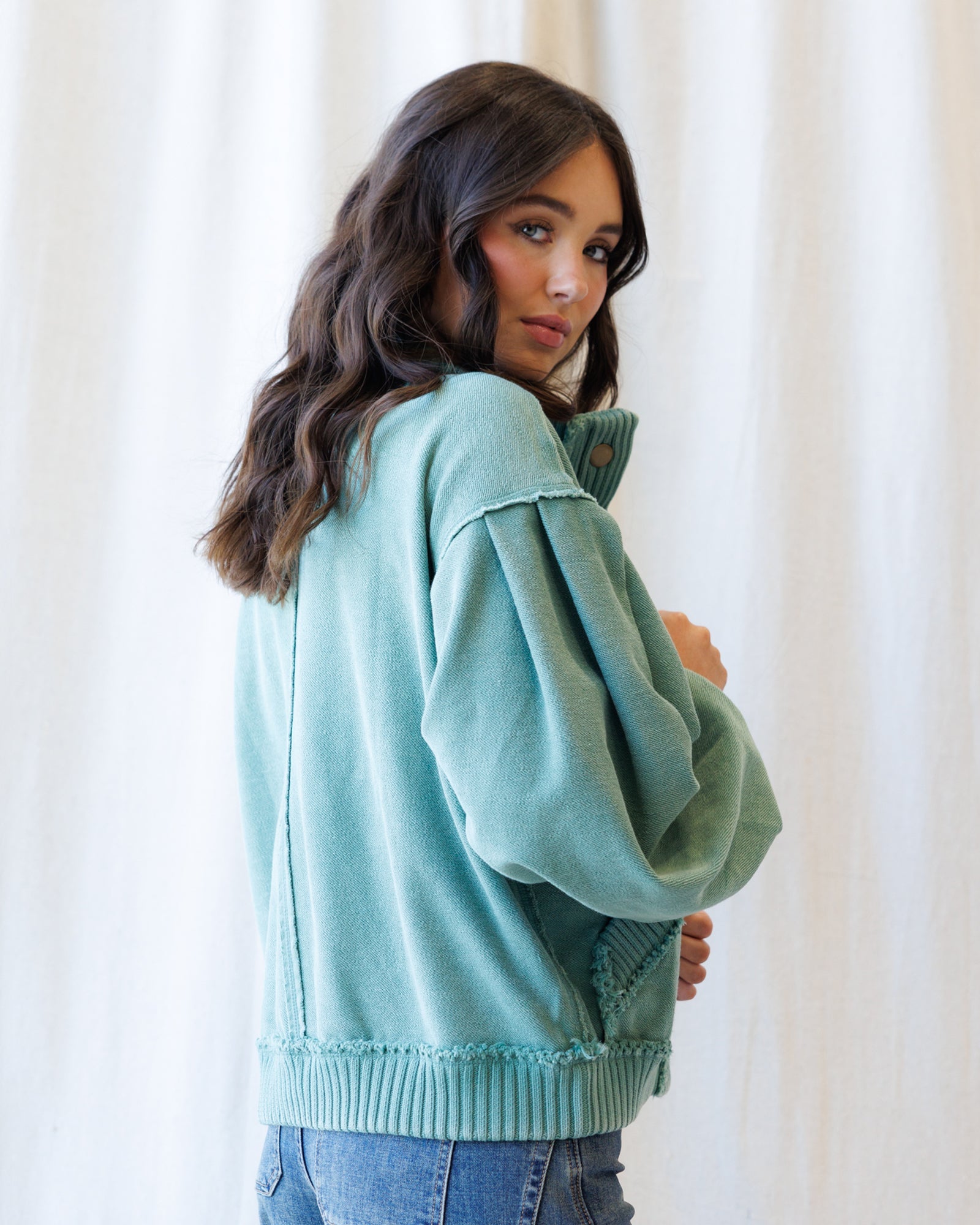 Downeast Campus Cardi Coat in L view 4 (layer)