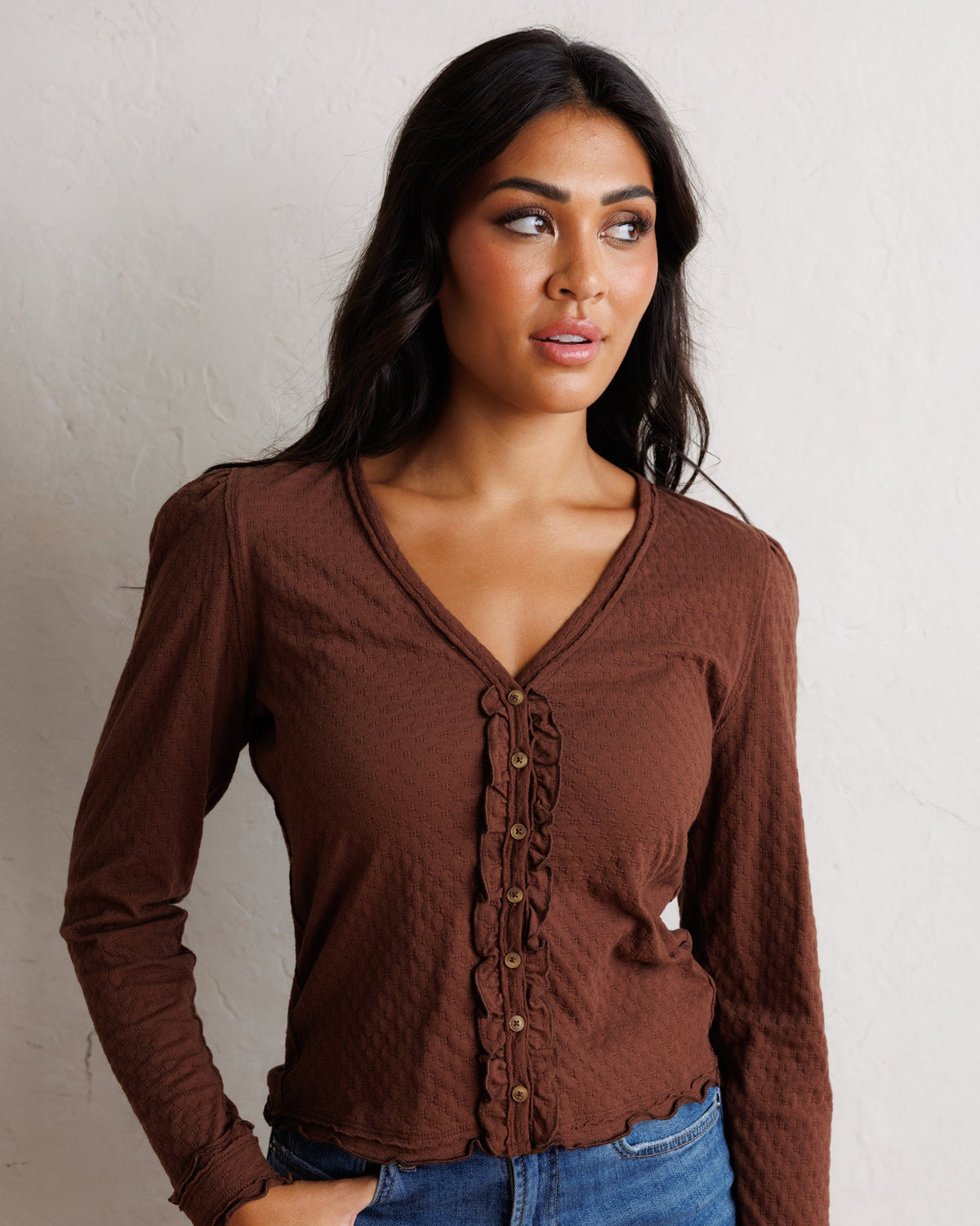 Downeast Carry on Cardi Top in L view 7 - Carry Cardigan