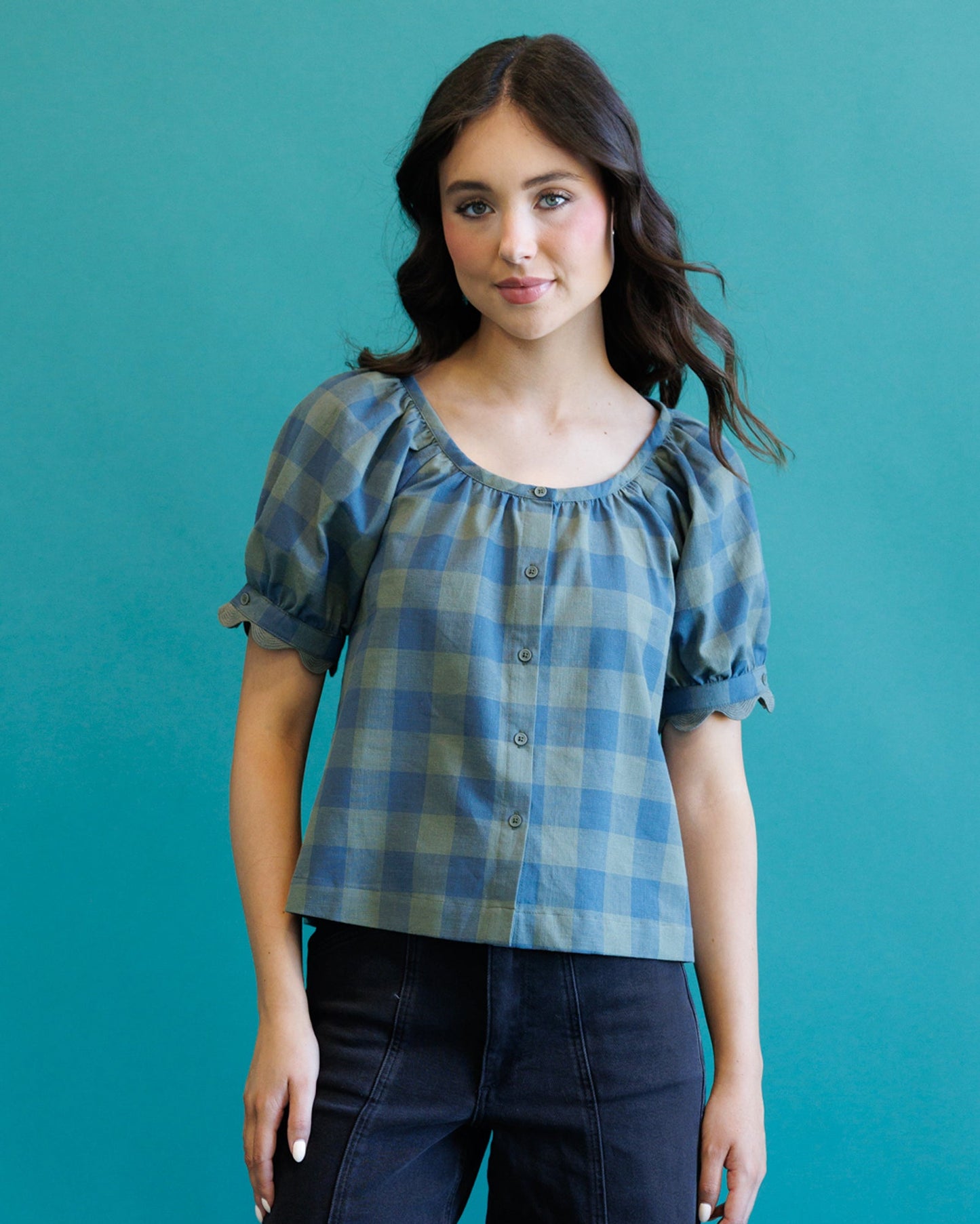 Downeast Checks Notes Top in XS - Checks Top