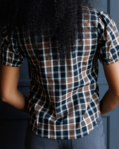 Downeast Classic Plaid Button Down Top in XXL view 6 - Classic Plaid Down Coat