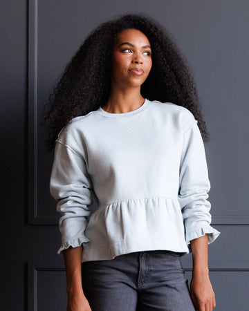 Downeast Country Peplum Crew Top in S view 2