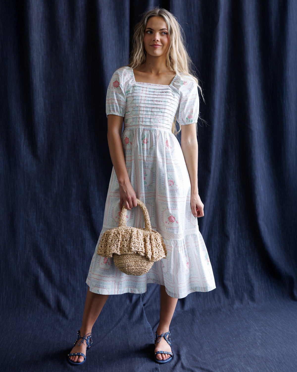 Downeast Cross Stitch Crochet Dress in XS - Cross Stitch Dresser Scarves
