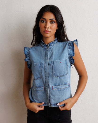 Downeast Day to Day Denim Vest in L view 4 - Day Vest (bottom)