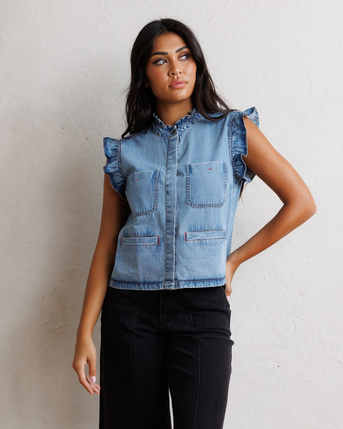 Downeast Day to Day Denim Vest in S view 2 - Day Vest (bottom)