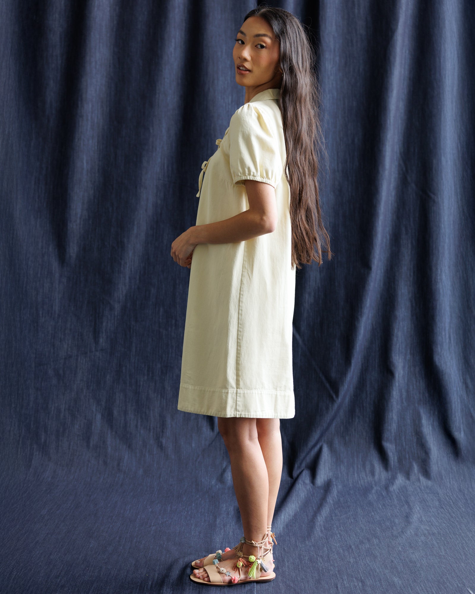 Downeast Demure Denim Dress in L view 4 - Downeast Denim Dress
