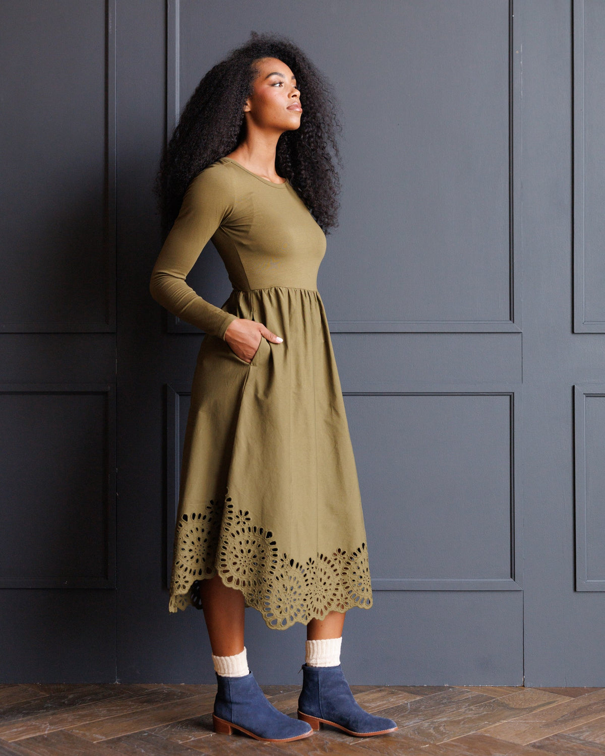 Downeast Embroidered Hybrid Dress in M view 3