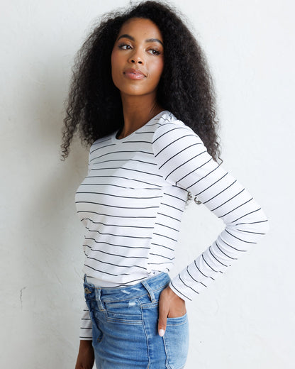 Downeast Essential Long Sleeve Tee in L view 4 - Essential Tee Long Sleeve (top)