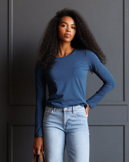 Downeast Essential Long Sleeve Tee in S view 2 - Essential 1977 Long Sleeve (top)