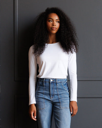 Downeast Essential Long Sleeve Tee in XS view 7 - Tee 1 (top)