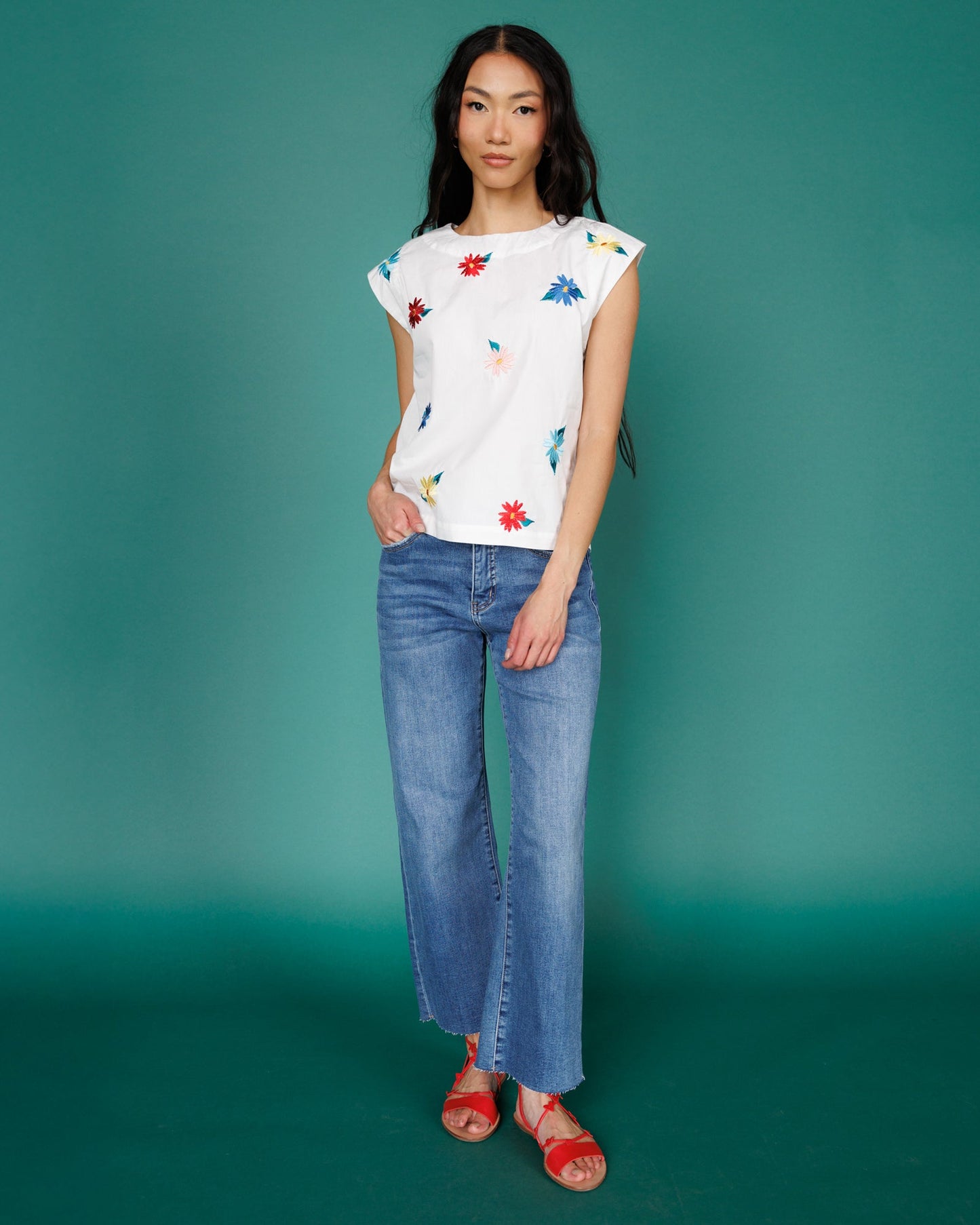 Downeast High Rise Wide Leg Jeans in 27 view 3 - High-Waisted (bottom)