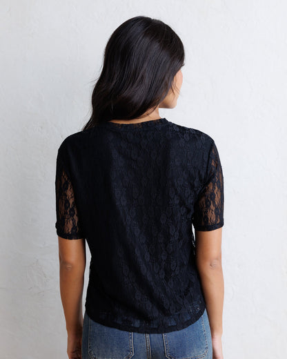 Downeast Laid Back Lace Tee in L view 4 (top)