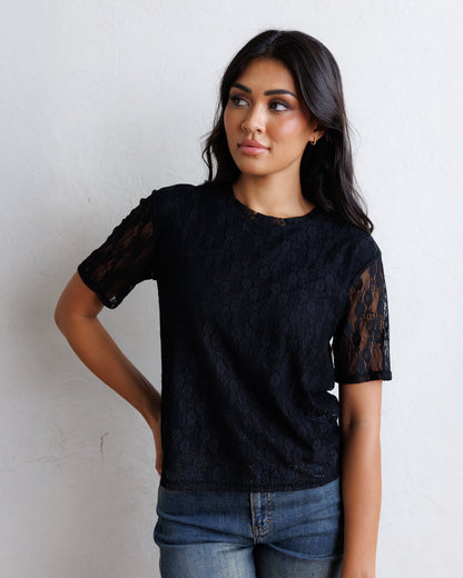 Downeast Laid Back Lace Tee in M view 3 (top)