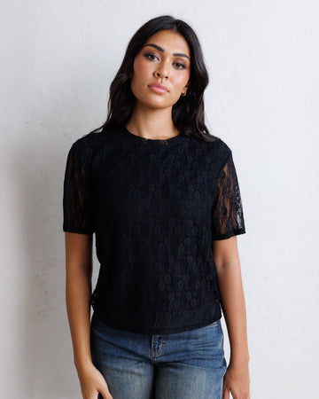 Downeast Laid Back Lace Tee in S view 2 (top)
