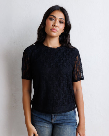 Downeast Laid Back Lace Tee in S view 2 (top)