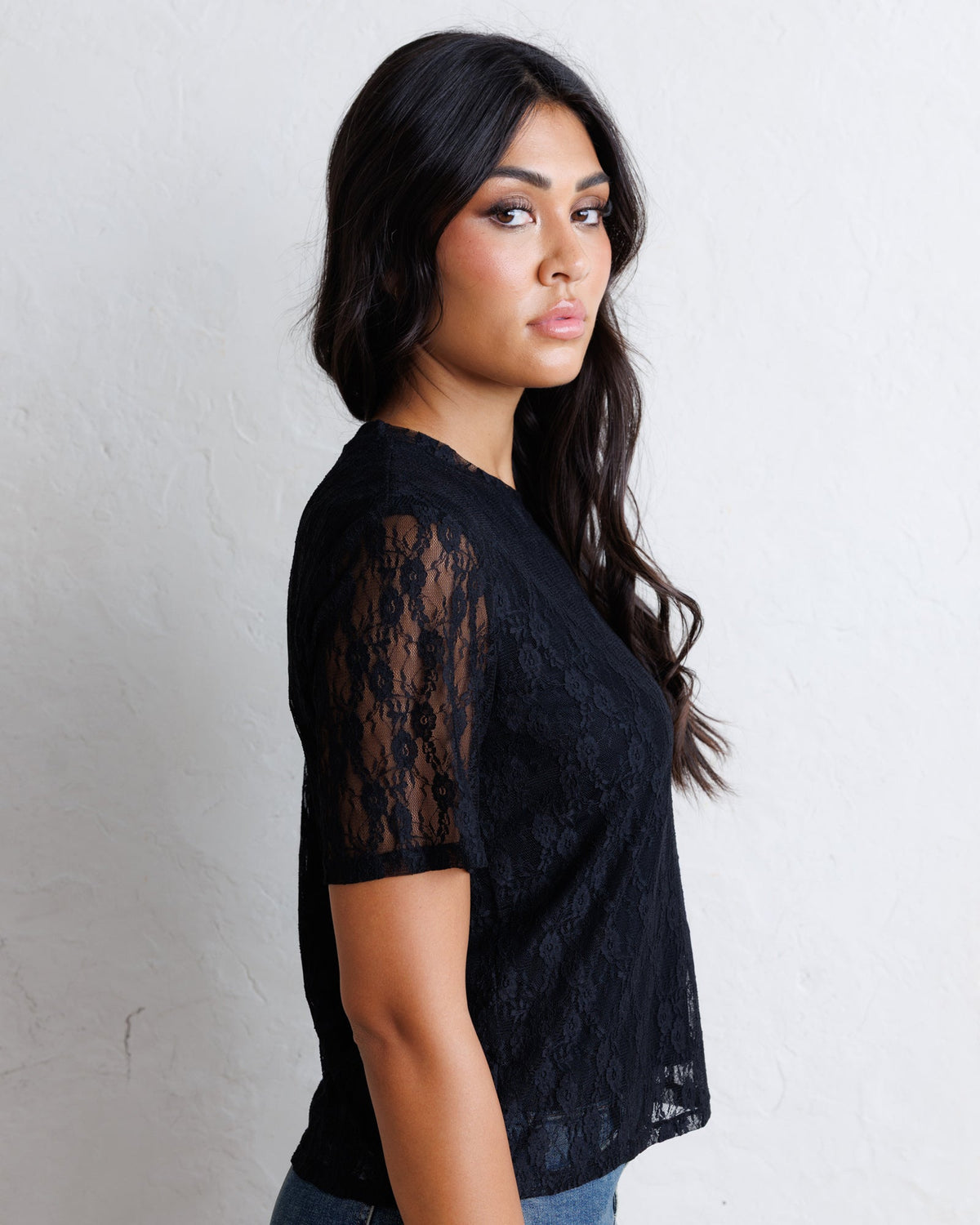 Downeast Laid Back Lace Tee in XL view 5 (top)