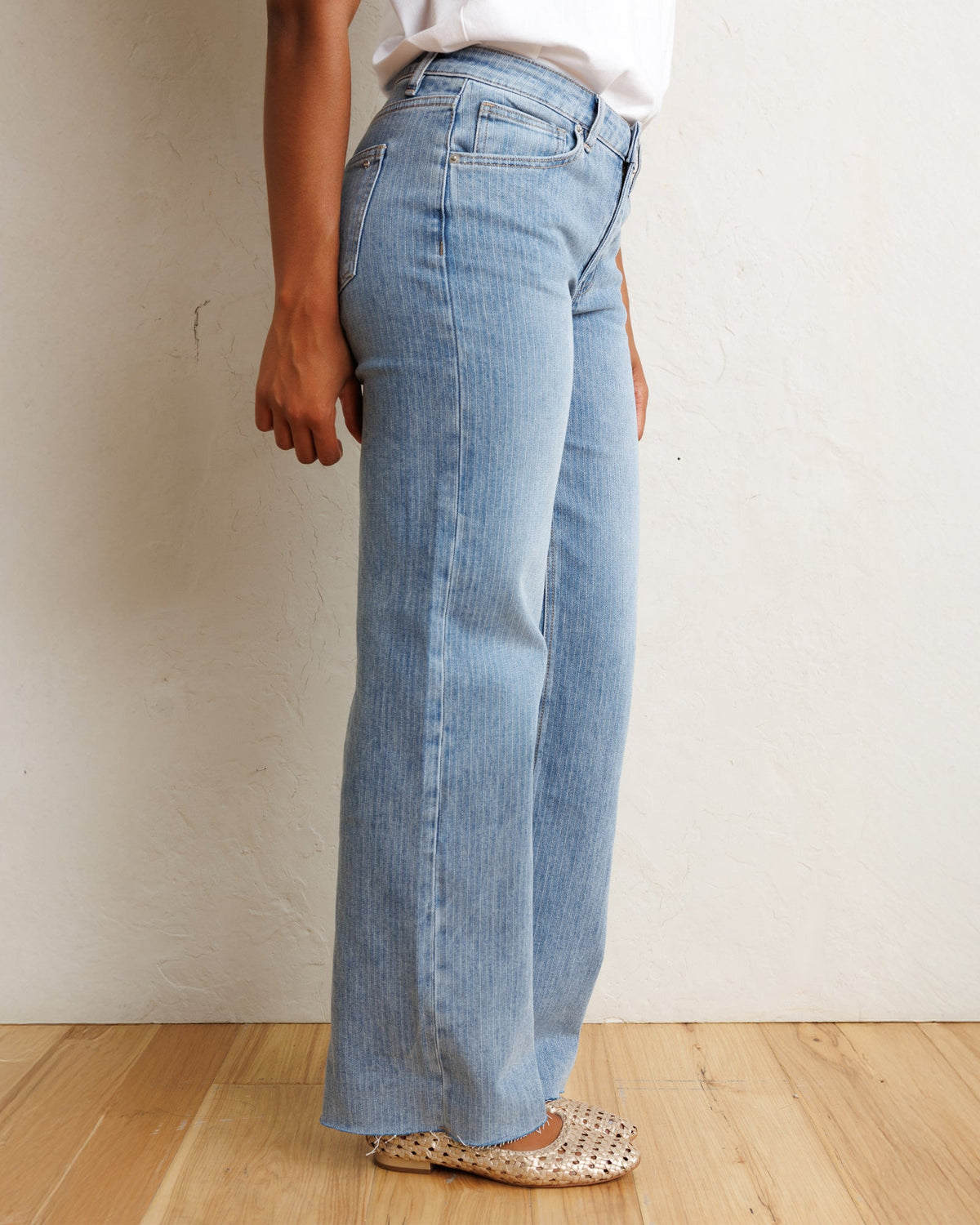 Downeast Mid-rise Wide Stripe Jeans in 28 view 4 (bottom)