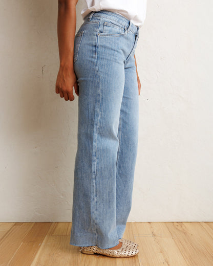 Downeast Mid-rise Wide Stripe Jeans in 28 view 4 - Mid Rise Jeans Womens (bottom)