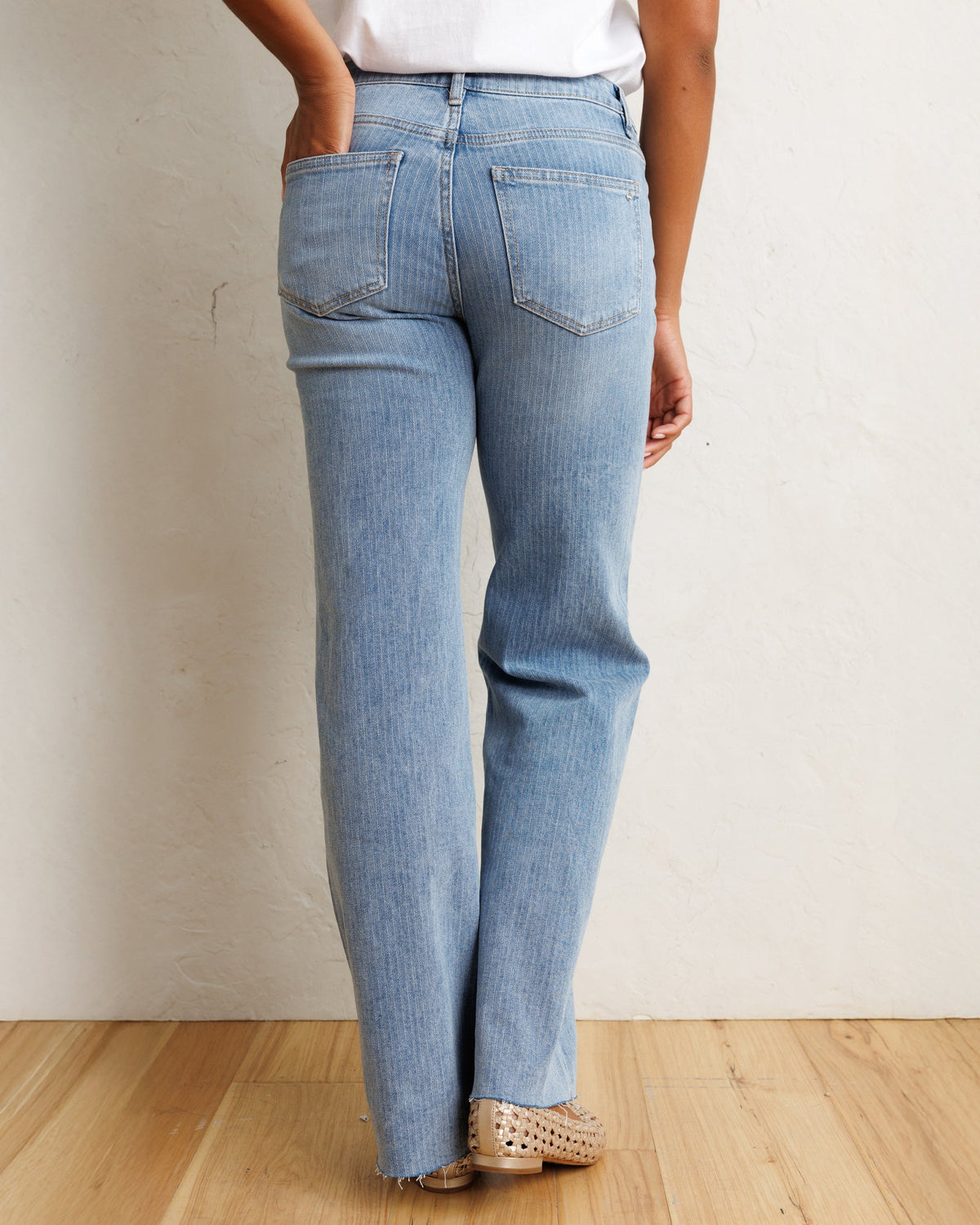 Downeast Mid-rise Wide Stripe Jeans in 29 view 5 (bottom)