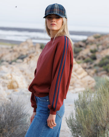 Downeast Retro Stripe Crew Top in XS