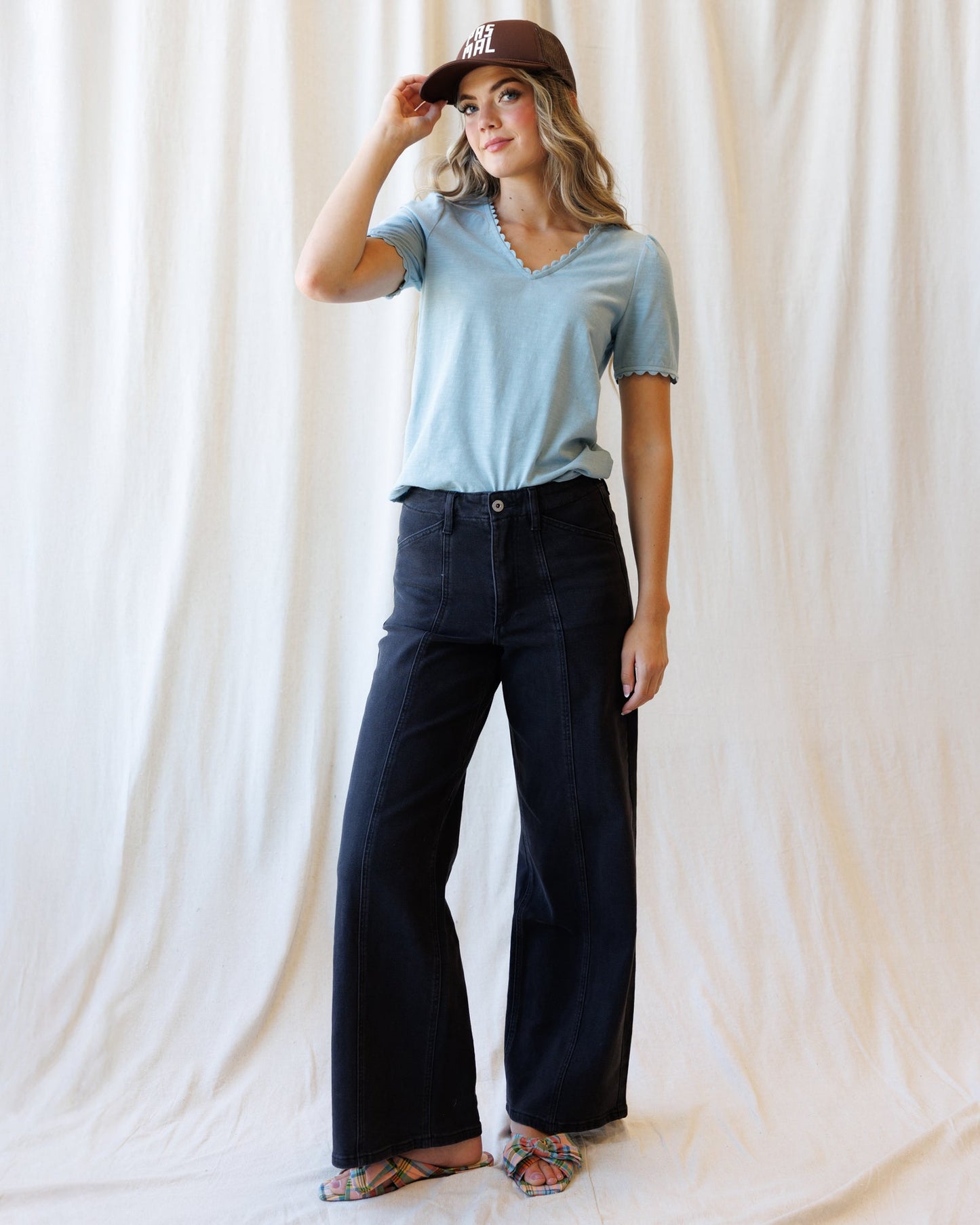 Downeast Scallop Tee in L view 4 - Scallop Party Wear Top