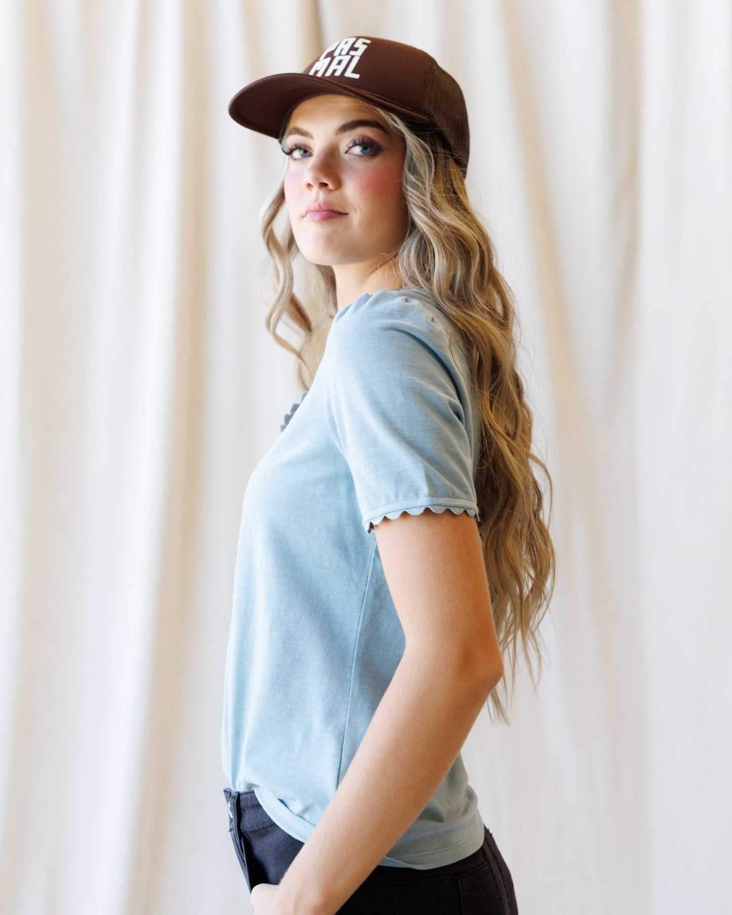 Downeast Scallop Tee in S view 2 - Scallop Party Wear Top