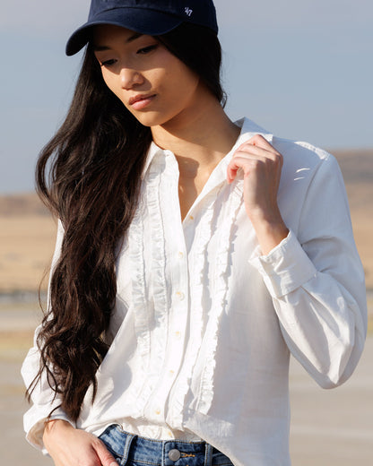 Downeast Signature Tuxedo Button Down Top in XS