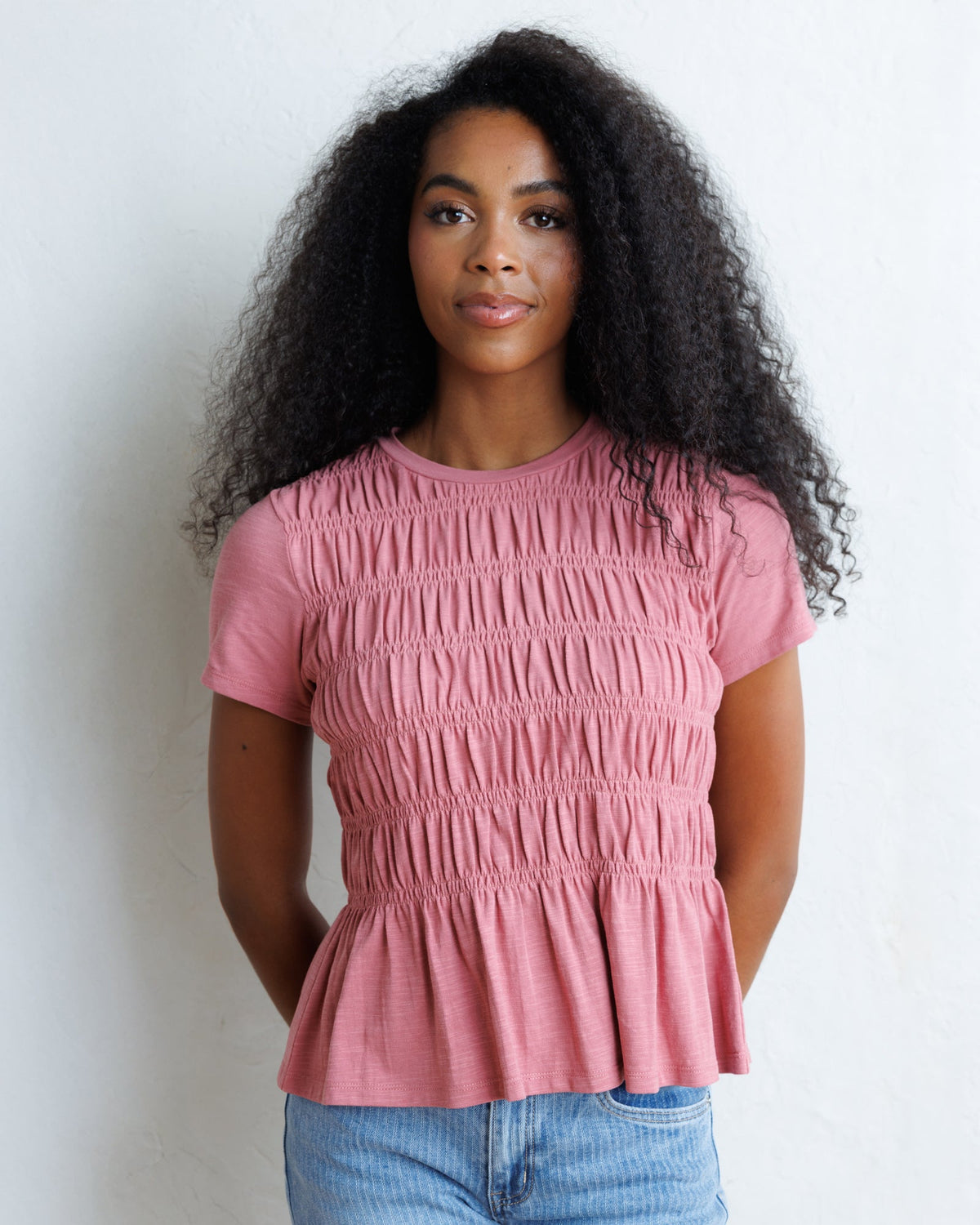 Downeast Smocked Tee in M view 3 (top)