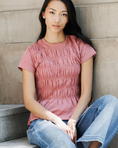 Downeast Smocked Tee in XS - Smocked Tee Shirt (dress)