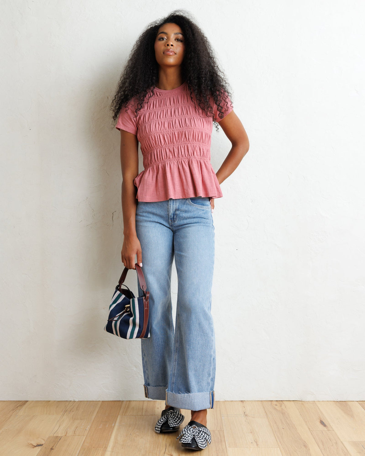 Downeast Smocked Tee in XXL view 6 (top)