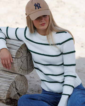 Downeast Stitch Stripe Crew in XS (top)