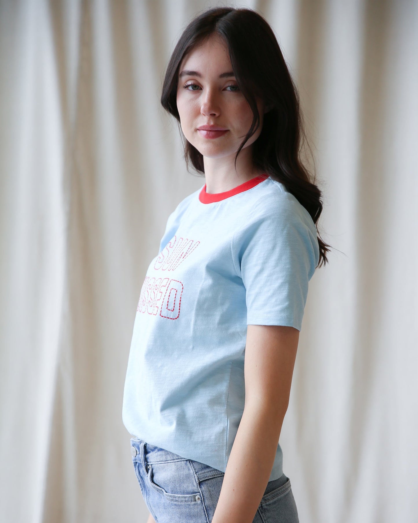 Downeast Sun Kissed Tee in L view 4 - Sun Kissed Teeth (top)