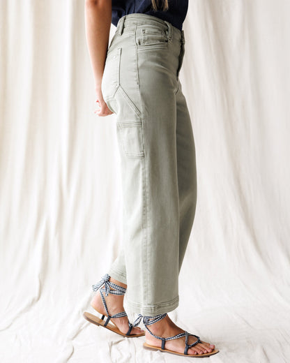 Downeast Super High Wide Cropped Utility Jeans in 27 view 3 - Super Utility High Seer (bottom)