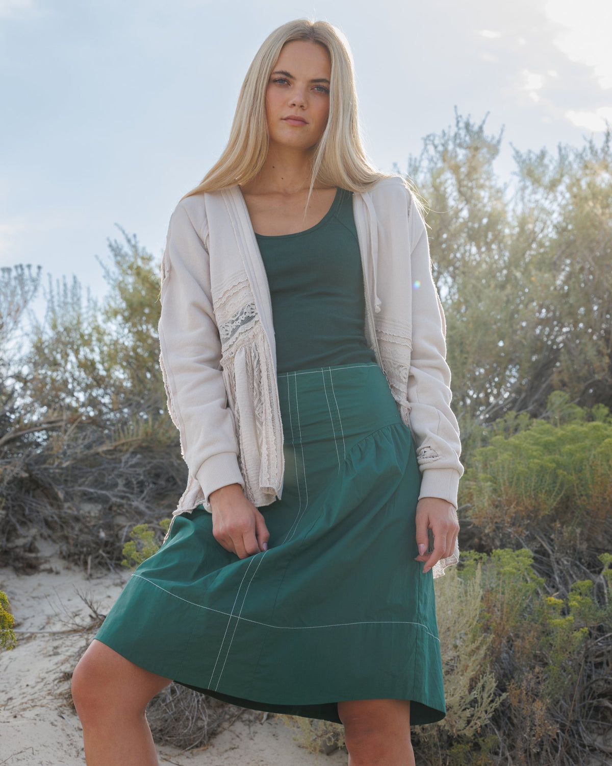 Downeast Trailblazer Skirt in S view 2 - Casual Office Outfit - Trailblazer Side Skirts (layer)