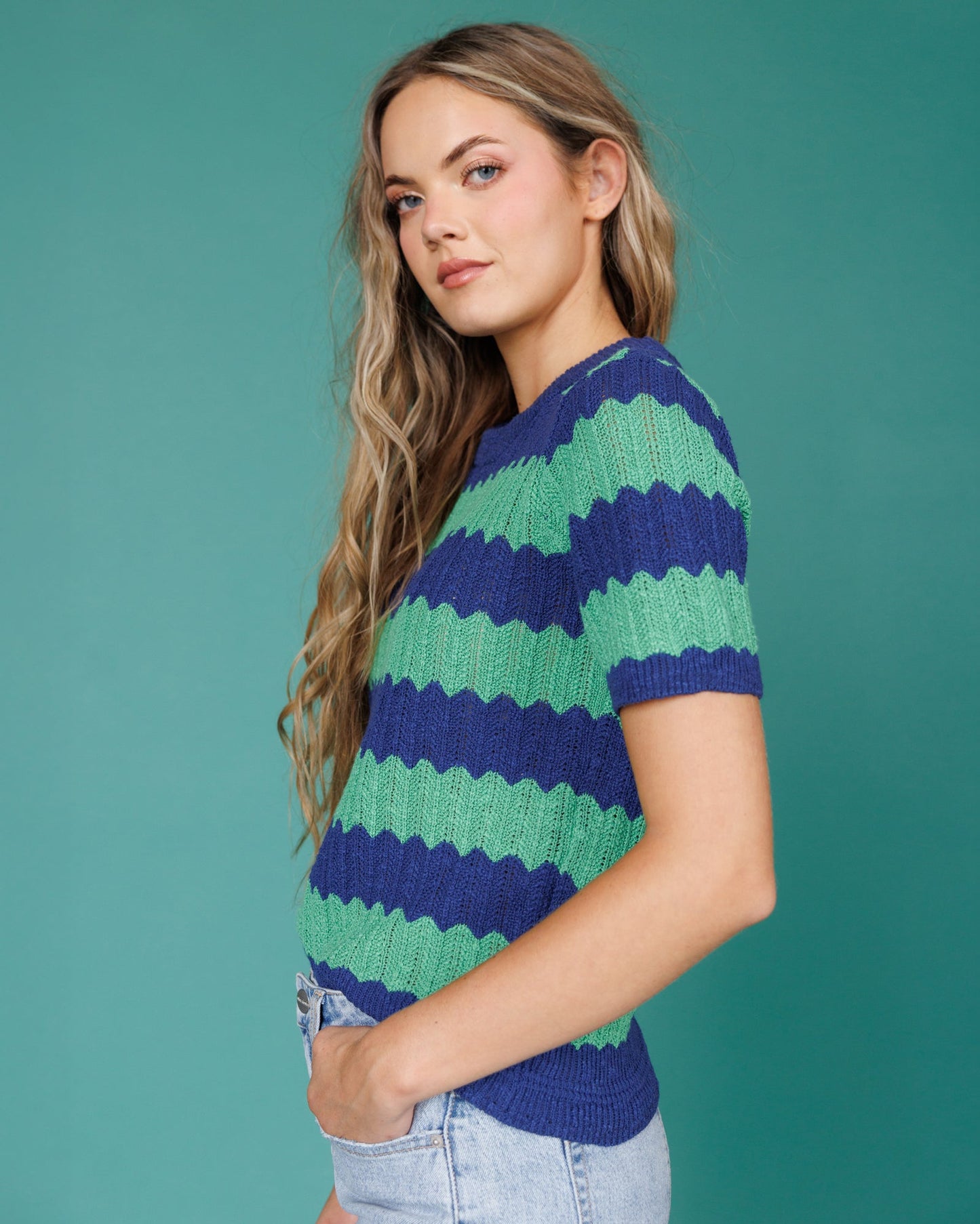 Downeast Tropez Sweater in S view 2 - Tropez Sweater Pattern (top)