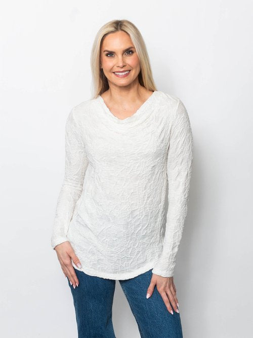 Dreamcatcher Drape Neck Blouse in Ivory - Drape Blouse (top)