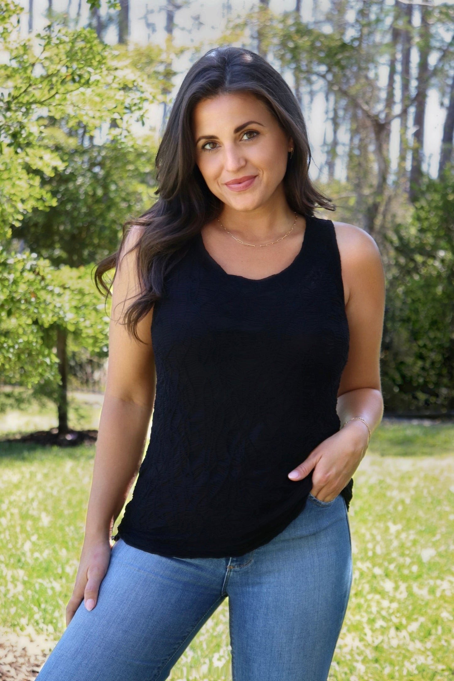 Dreamcatcher Tank Top in Navy view 3 - Dreamcatcher Is For What