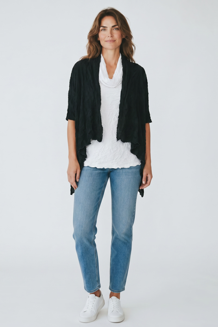 Dreamcatcher Waterfall Cardigan in Periwinkle view 5 - Fall Wardrobe Essential - Dreamcatcher Cardigan Crochet (top)