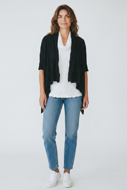 Dreamcatcher Waterfall Cardigan in Periwinkle view 5 - Fall Wardrobe Essential - Dreamcatcher Cardigan Crochet (top)